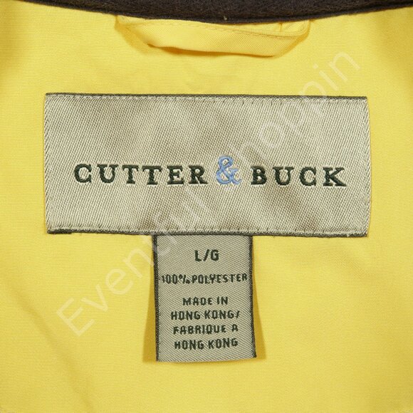 Buick Pullover Mens L Yellow Shell Golf Nylon Crewneck Cutter & Buck - Picture 6 of 6